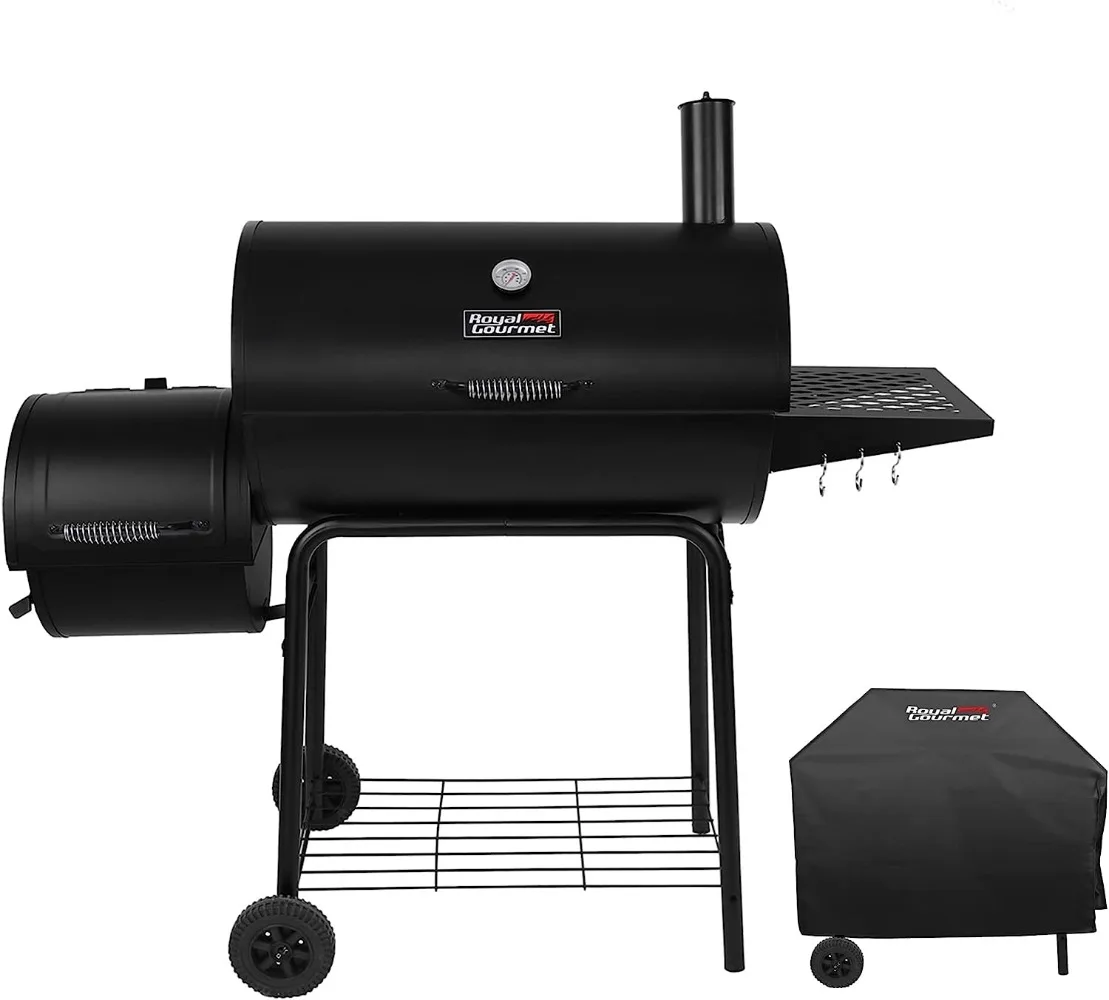 

CC1830RC 30 Barrel Charcoal Grill with Offset, 811 Square Inches Smoker Cover for Outdoor Garden, Patio Backyard Cooking