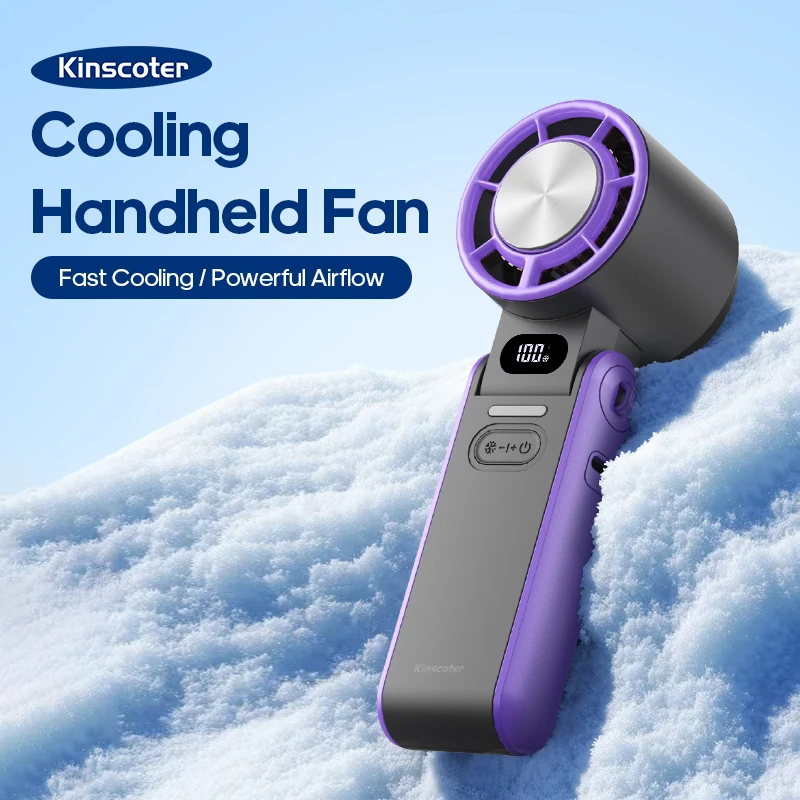 New Foldable Air Cooling Rechargeable Fan 3600mAh Portable Mini Handheld Fan 100-Speed Stepless Turbo Wind for Outdoor Travel BEST SELLERS
