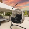 Egg Chair Cushion Hanging Basket Seat Cushion Thicken Soft Egg Swing Chair Pad Hanging Egg Chair Cushion with Headrest 4