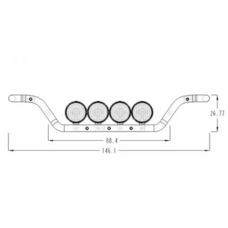 Front LED Light Roof Sun Visor Dome Lamp for Tamiya 1/14 RC Truck Scania 770s Actros Volvo Tractor RC Trailer LESU Tamiya Parts 6