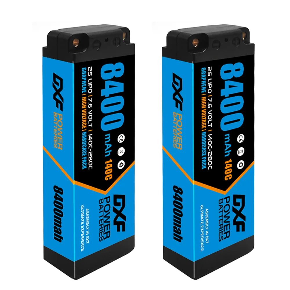 DXF 2S Lipo Battery 7200mAh 8400mAh 140C 8000mAh 9200mAh 130C 5mm Bullet T/Deans Plug Hardcase for RC Car Boat Truck UAV RACING 5