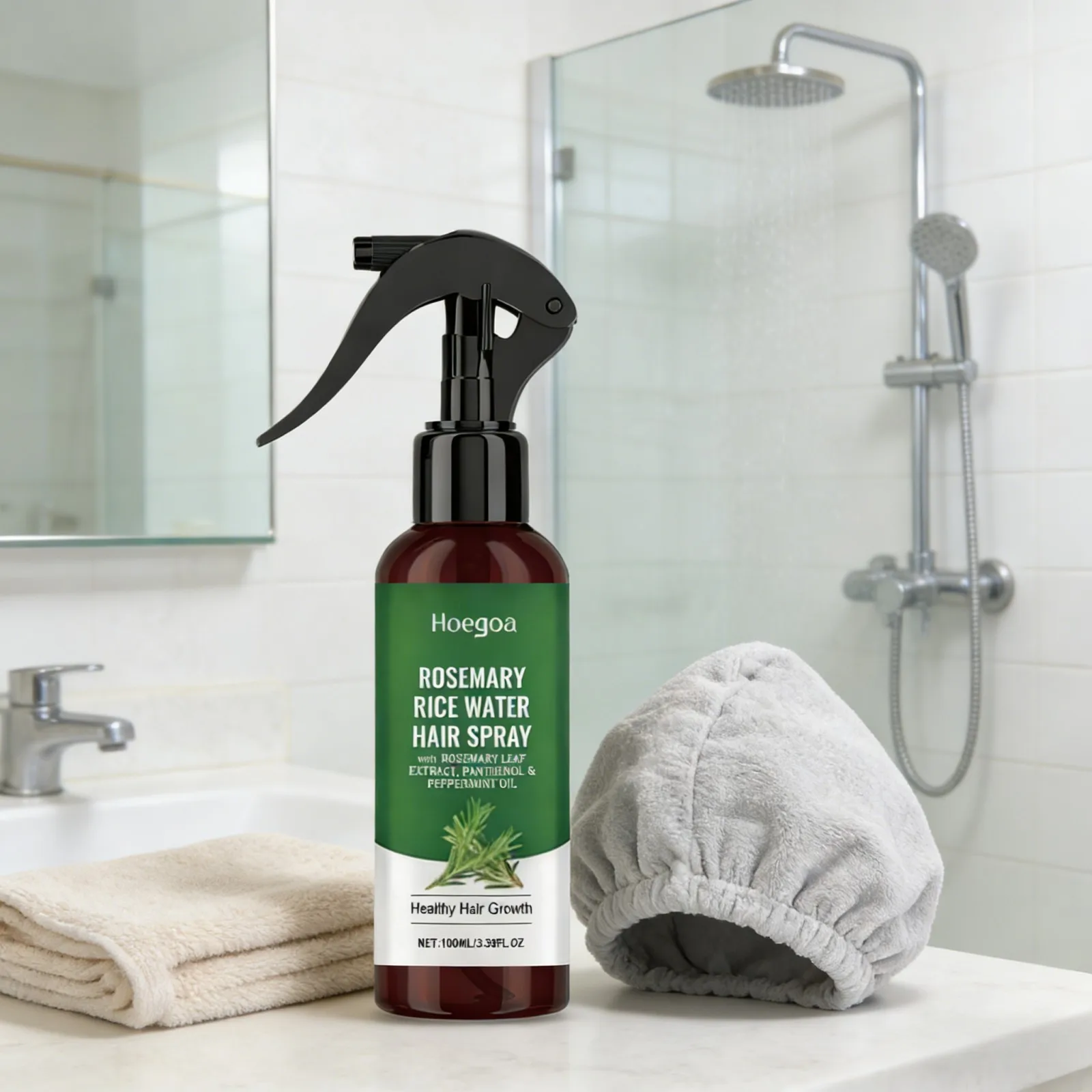 Spray per la Crescita dei Capelli al Rosmarino e Acqua di Riso, Siero Rinforzante per Radici con Olio di Menta Piperita per il Trattamento della Caduta dei Capelli e la Ricrescita - immagine 6
