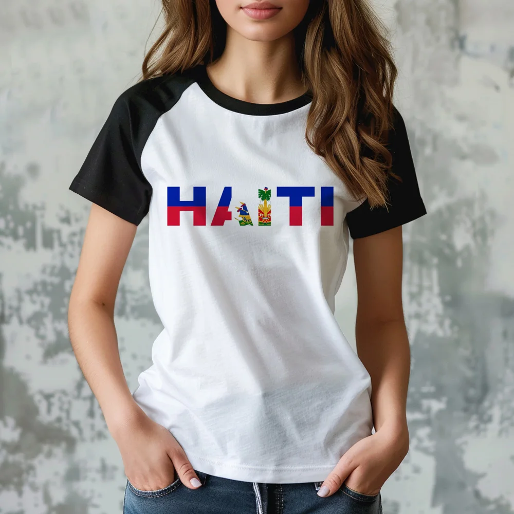 

Футболка haitянская женская дизайнерская, уличная одежда y2k