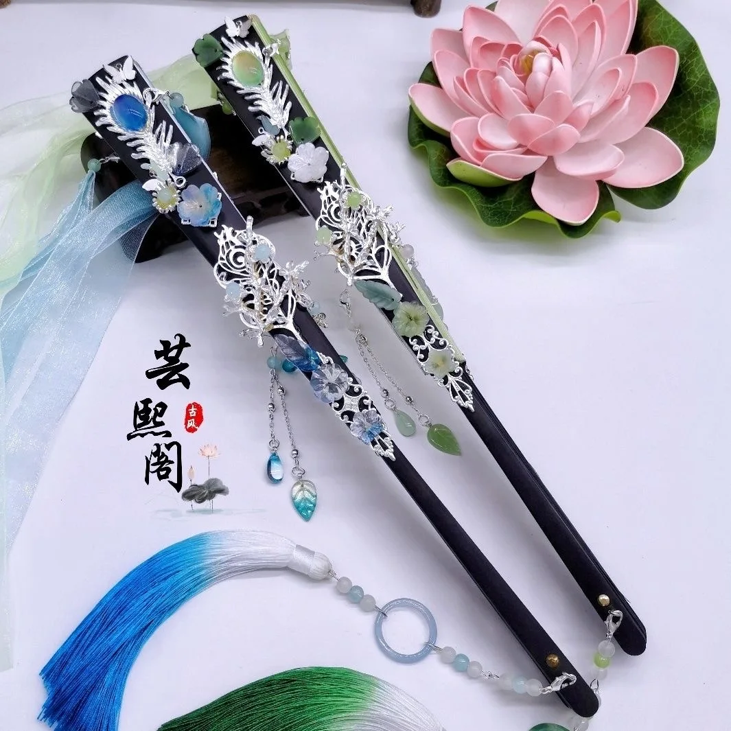 

Anime Tian Guan Ci Fu Shi Qingxuan Ancient Style Water Folding Fan Handheld Folded Cool Comic Fan Shot Props For Cosplay Costume