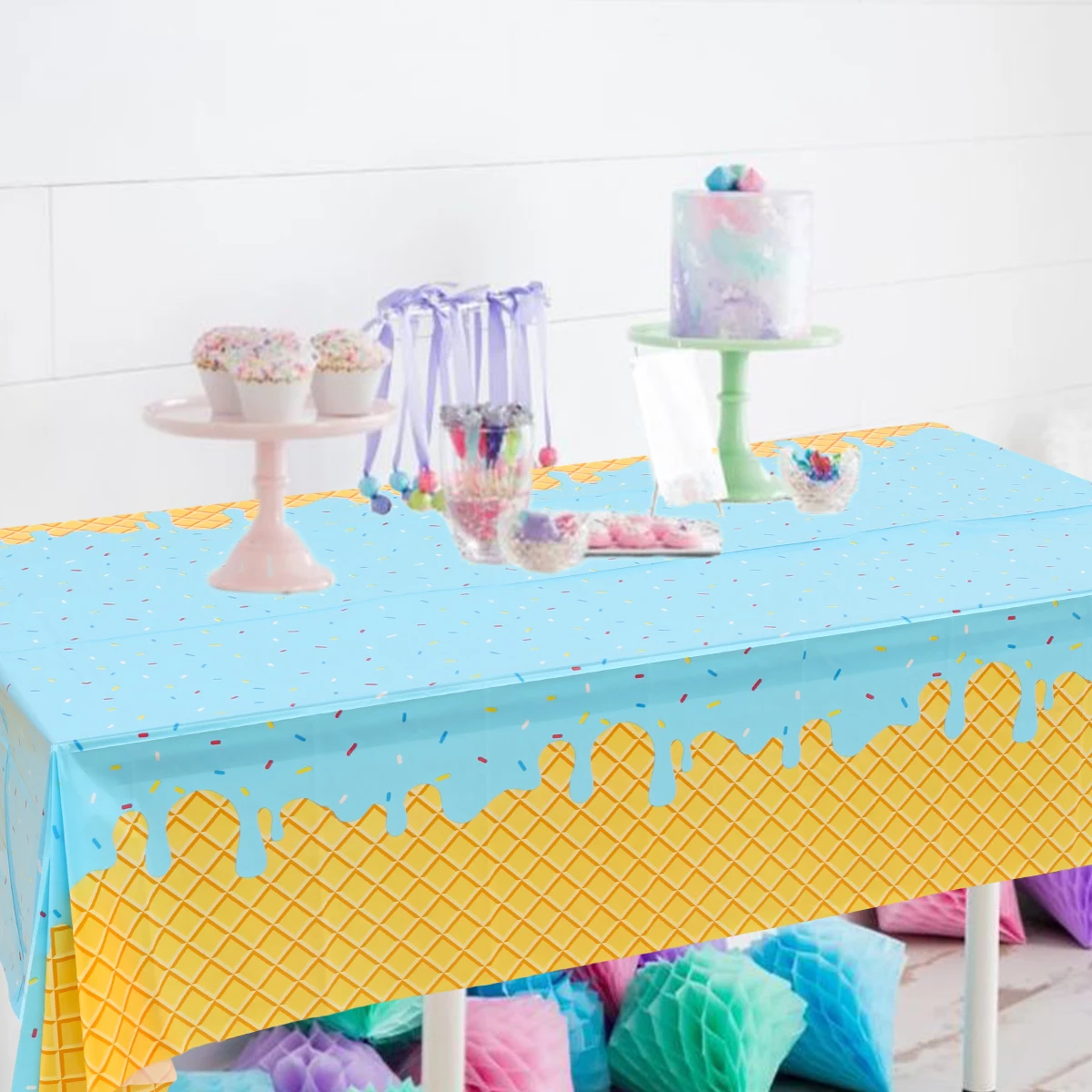 Tovaglie Dorate 3 Pezzi - 137x274cm, Tovaglie Plastica Per Feste, Compleanni, Matrimoni