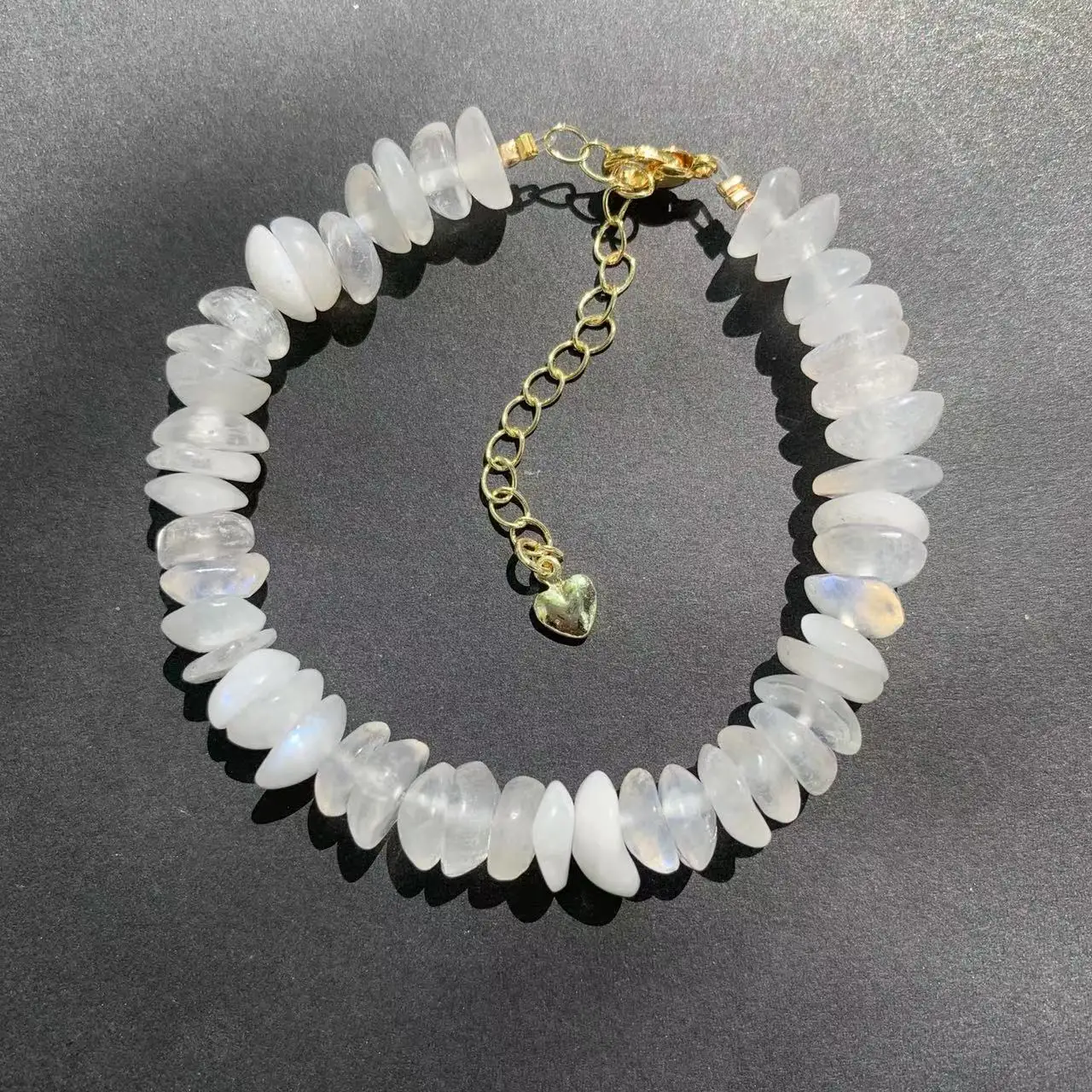 Irregular Natural Moonstone Beads Bracelet Blue Light  Jewelry Wholesale GEM Beads Healing Women Men Jewelry Gifts