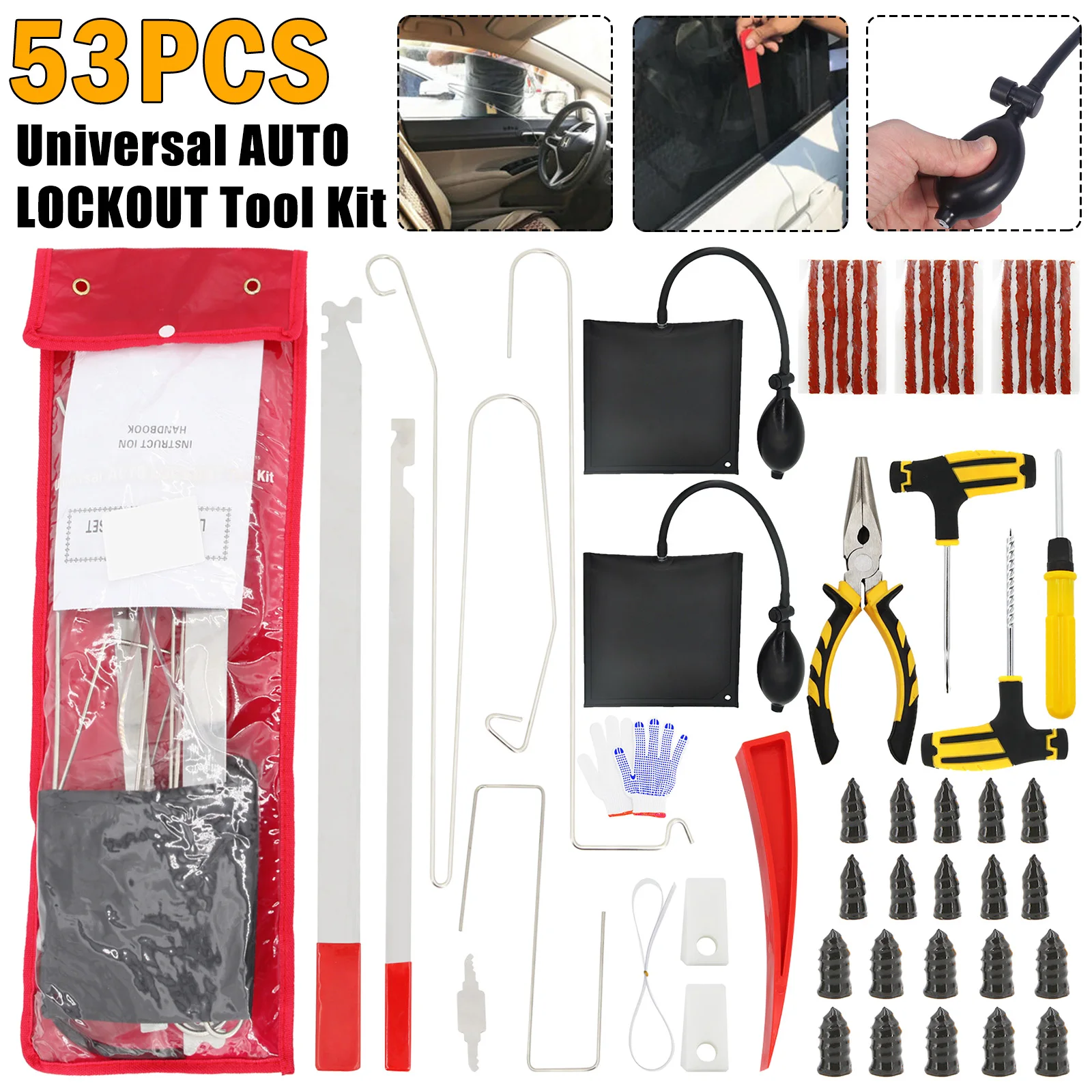 Kit d'outils de déverrouillage et d'ouverture de porte de voiture, 10  pièces, pompe à Air, accessoires de stylisme automobile - AliExpress