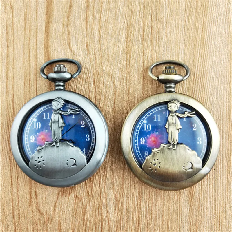 El Principito Reloj de bolsillo con tapa vintage Reloj de cuarzo