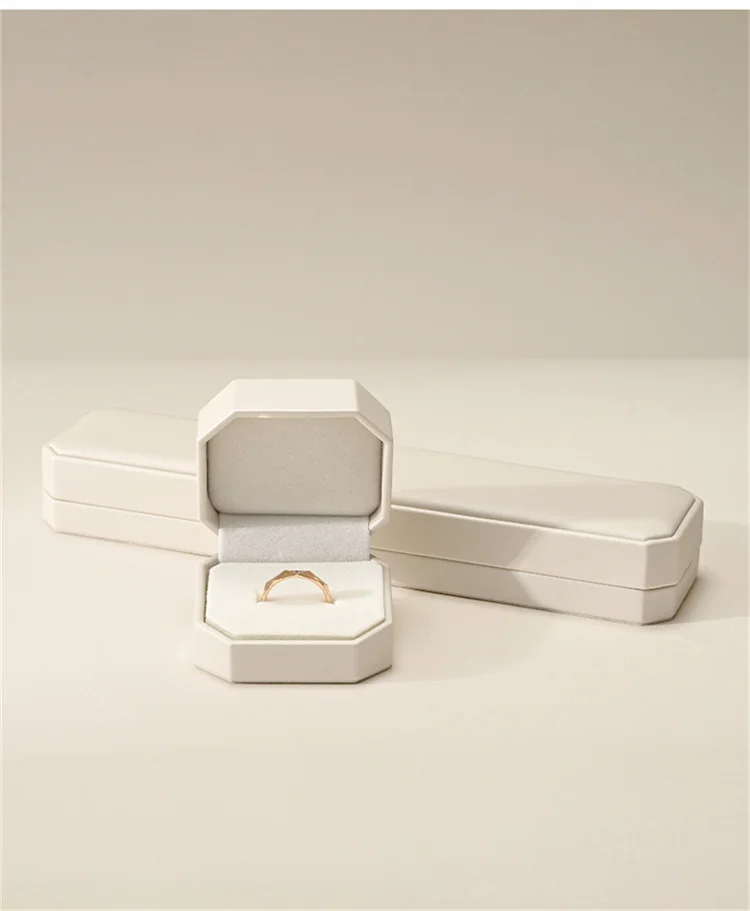 Oirlv Wedding Ring Box Leather Jewelry Box Earring Bracelet Necklace Box Gift Jewelry Organizer Ring Box for Engagement Proposal