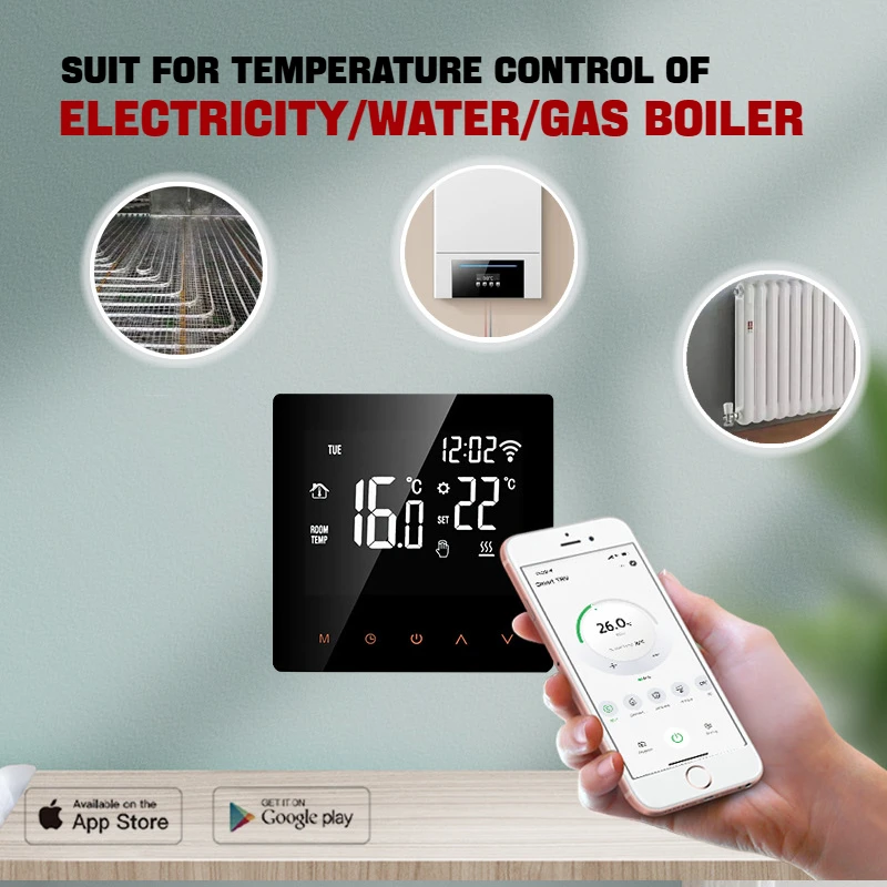 Smart Thermostat ME81H WiFi for Wall-Mounted Boilers&Electric Heating Systems APP Remote Control&Voice Commands via Alexa/Google Home
