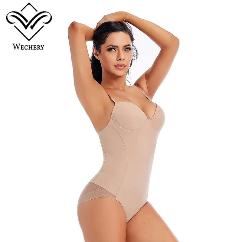 Wechery Body Shapewear Women Shaper Slimming Underwear Sexy Lingerie Smooth Lace Open Crotch Bodysuit Tummy Control Shapers