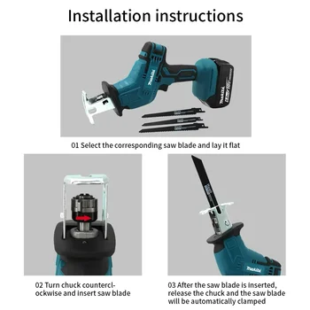 Makita ML-505 18V Brushless Cordless Reciprocating Saw Portable Electric Power Tool for Wood Metal Pipe Cutting Chain Saw