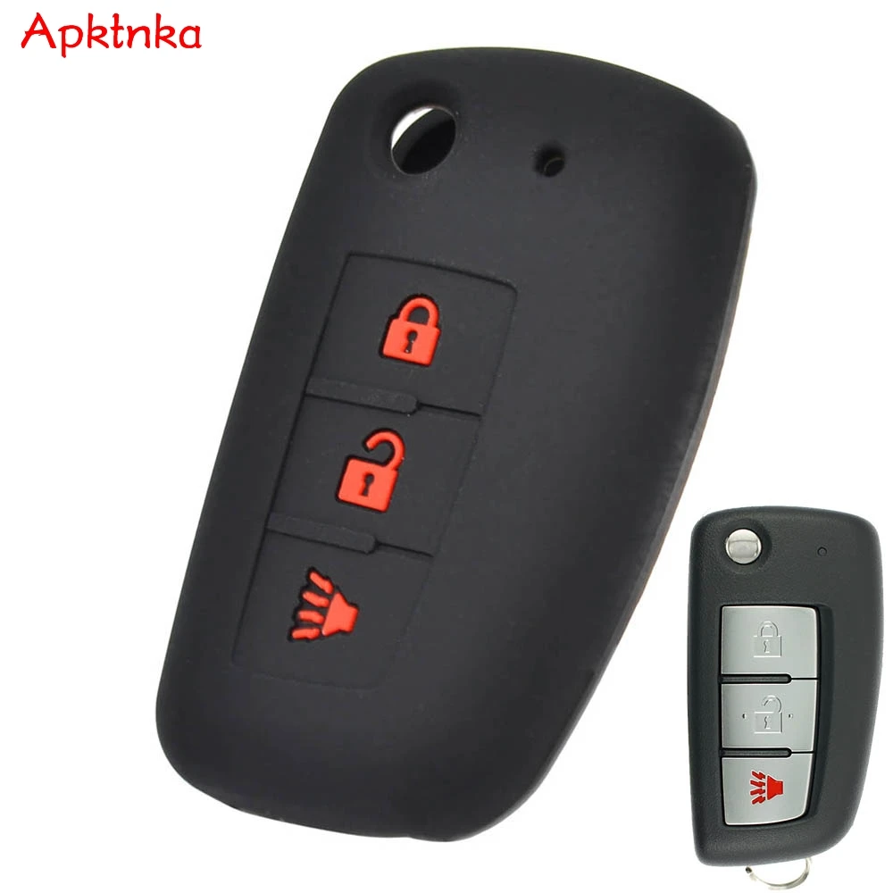 Silicone Car Key Case For Nissan Rogue 2014-Cover Keyless Remote Fob Shell Skin Keyring Key Chain Holder Protector key case key case cover car key shell car key chain