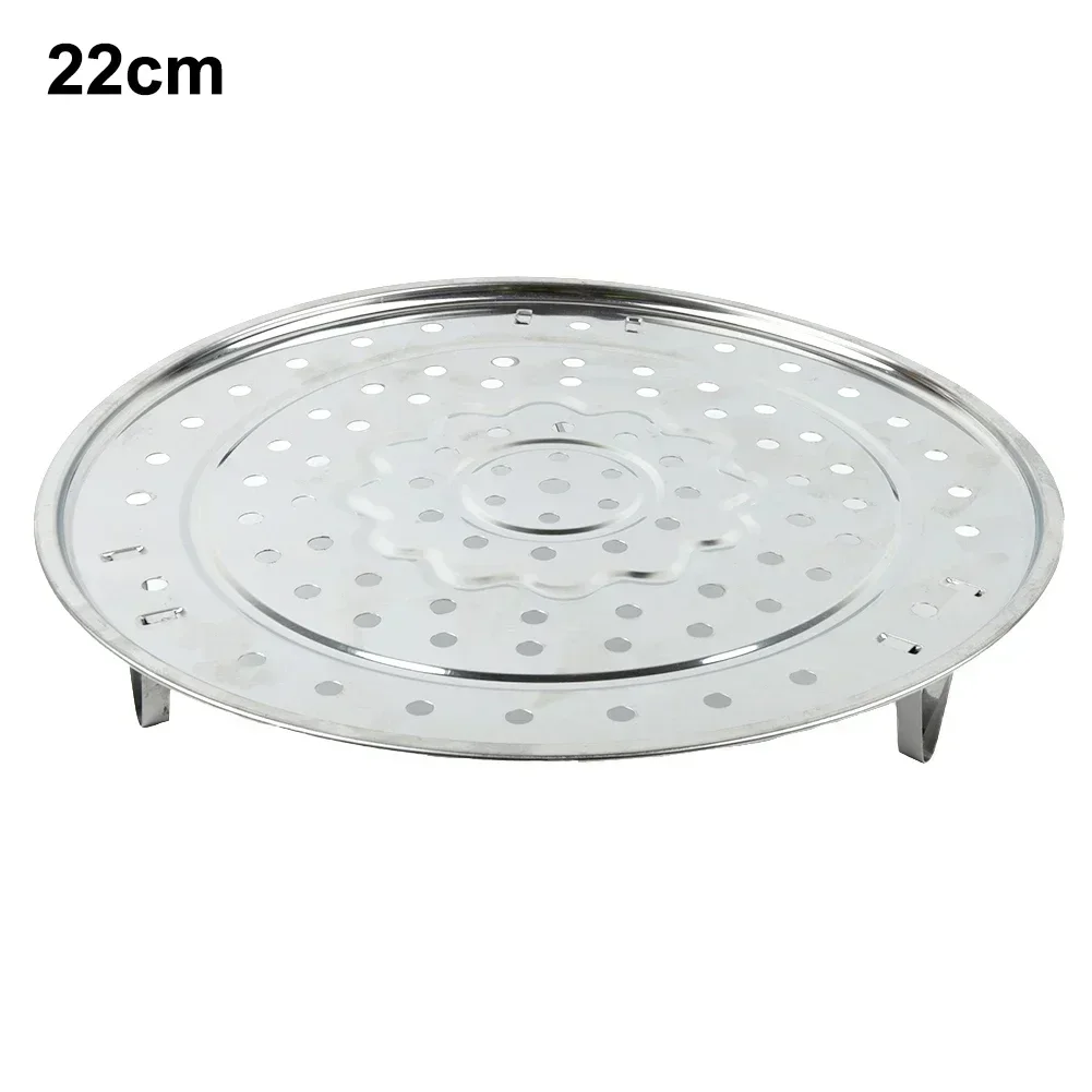 Steamer Rack 1pcs 18-30cm 3 Stands Plate Steam Cooking Rack Round Type Stainless Steel
