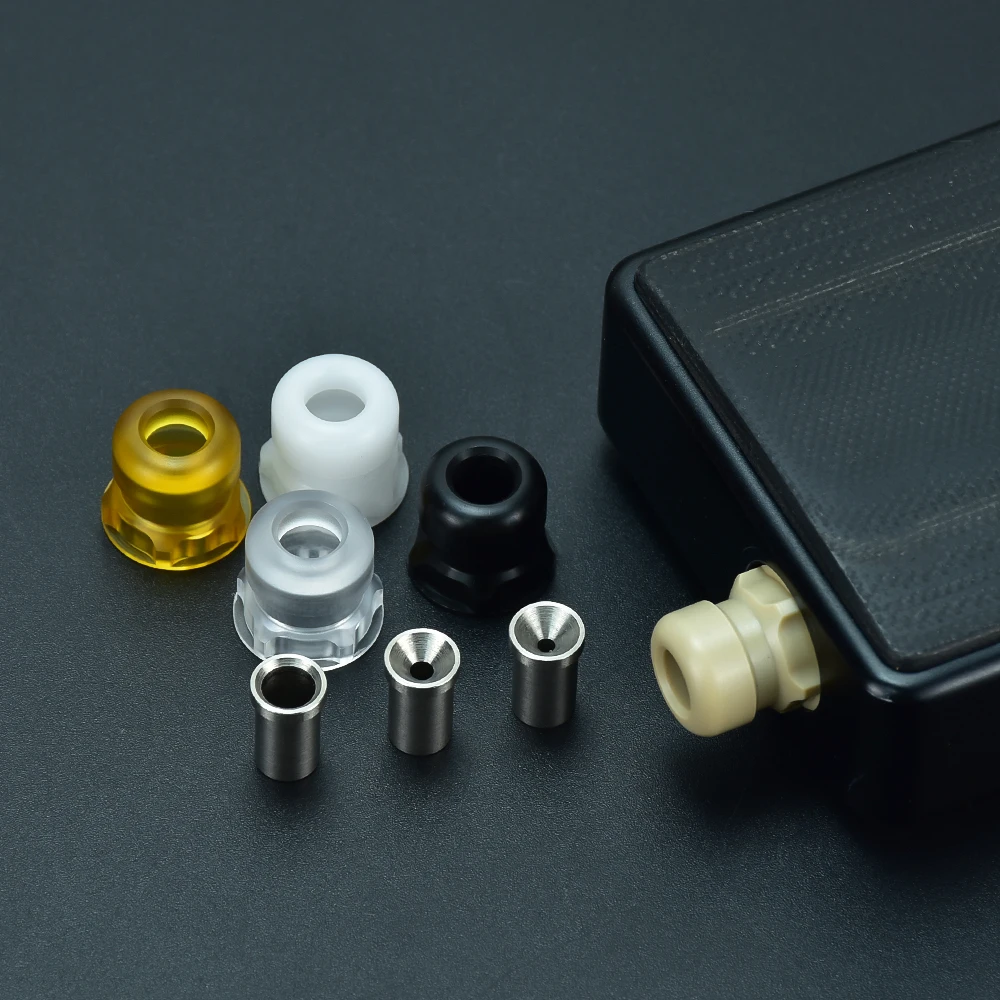 

Mission MXV Nuke Style Drip Tip Set 5 x Mouthpiece PC / PEI / PEEK / POM for SXK BB / Billet Mod FIT SXK ESG Skynet Style RBA