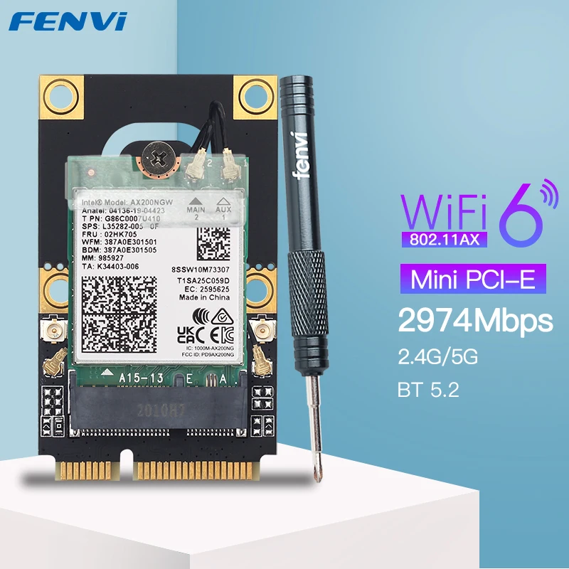 Mini Adaptador Pci-e para Win10 11 Wifi 6e Intel Ax210 sem Fio 5374mbps 802.11ax 2.4g 5ghz 6ghz Bt5.3 Wifi6 Ax200 Cartão Wifi M.2 - Imagem 6