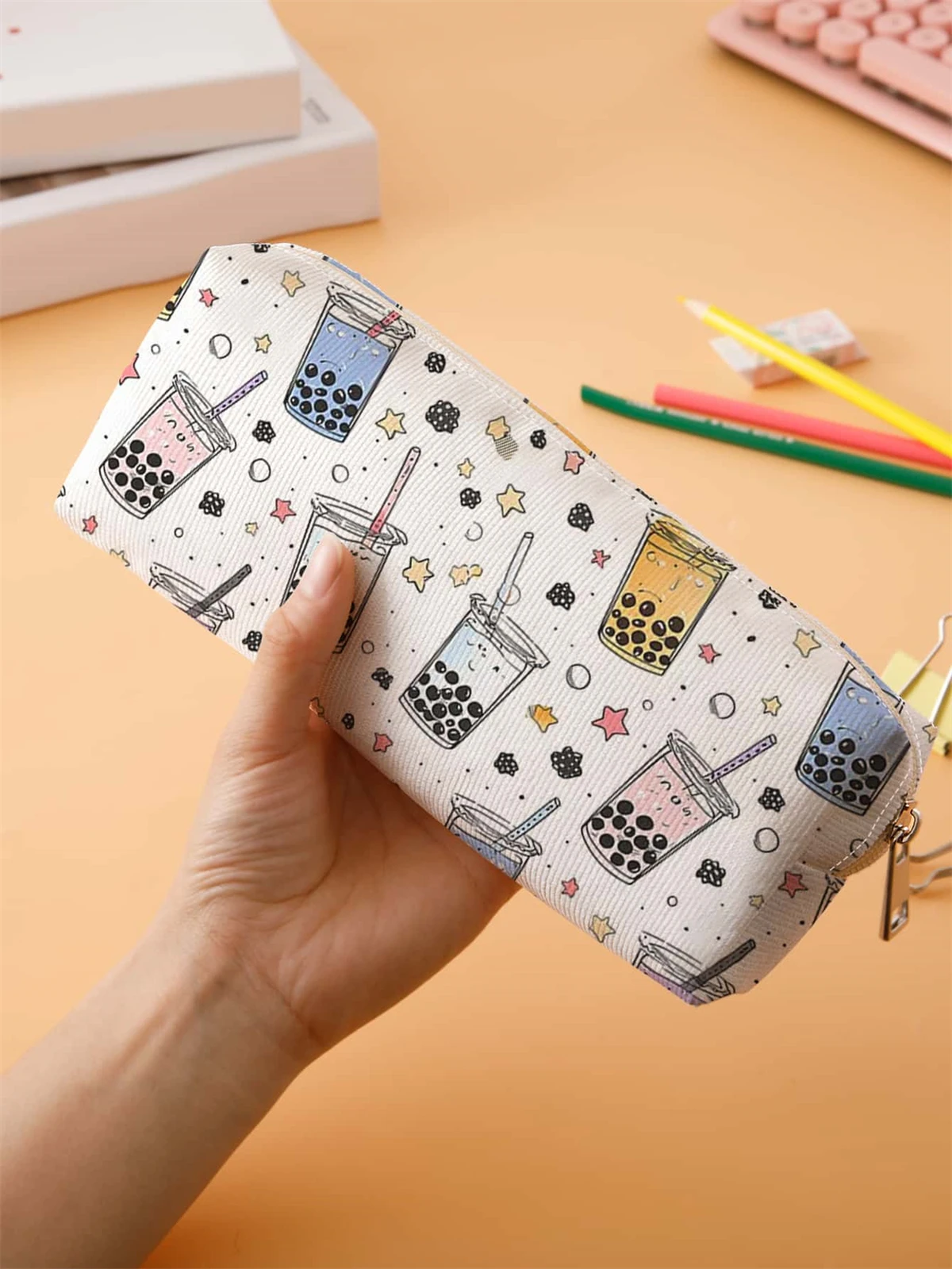 Small pencil case, large capacity pencil case, multifunctional stationery storage bag, student school organization supplies