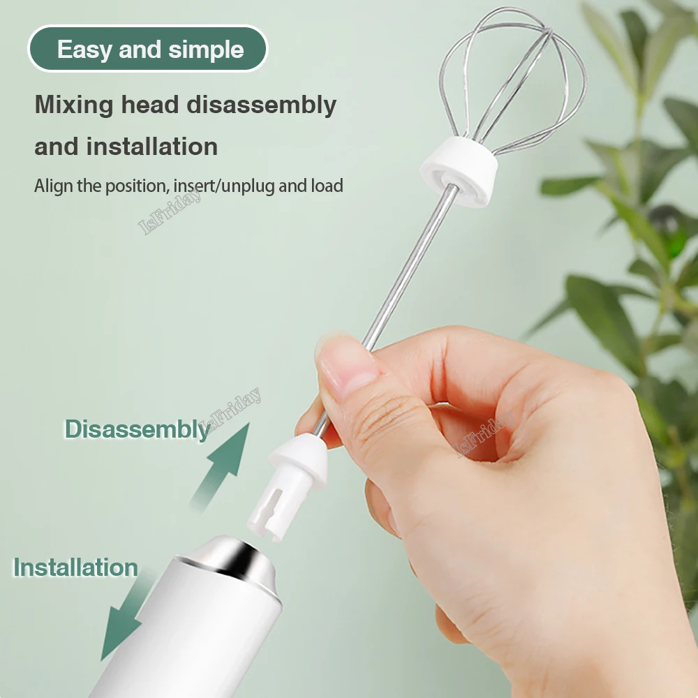 Electric Milk Frother Portable USB Egg Beater Hand Held Coffee Whisk Foam  Mixer Rechargeable Kitchen Household Milk Foamer - AliExpress