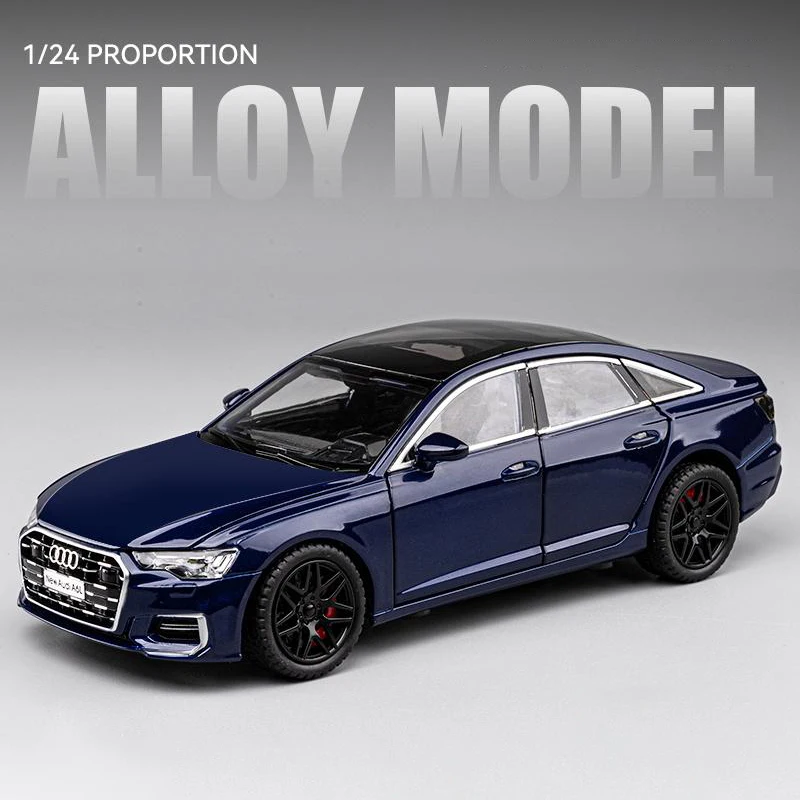 New 1:24 Audi A6 Alloy Diecasts & Toy Vehicles Metal Toy Car Model Sound and light Collection Kids Toy 2