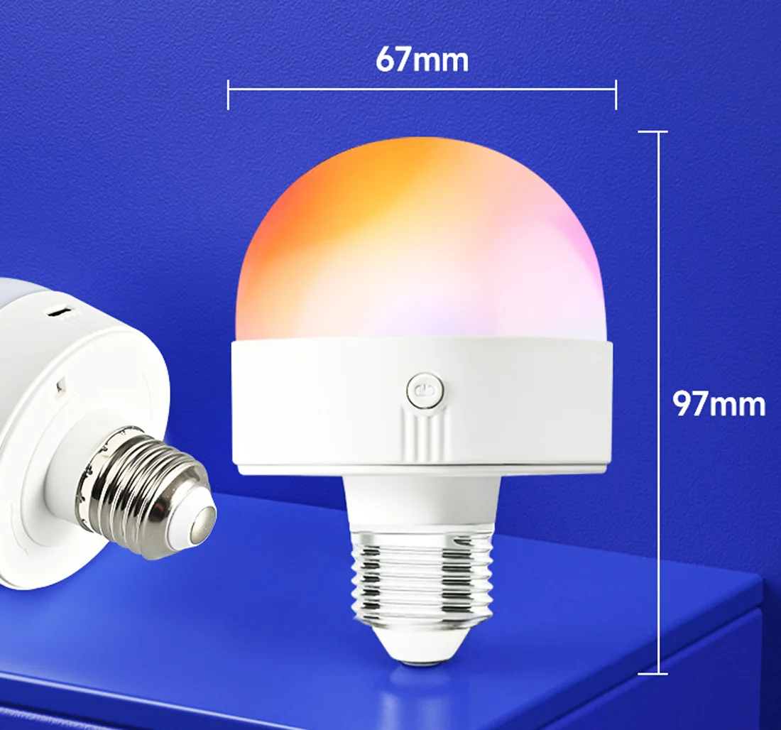 Battery Operated Light Bulbs Removable Base Magnetic USB Fast Charging Timer 15 Color 5W Rechargeable LED Light Emergency Bulb emergency light emergency light bulb