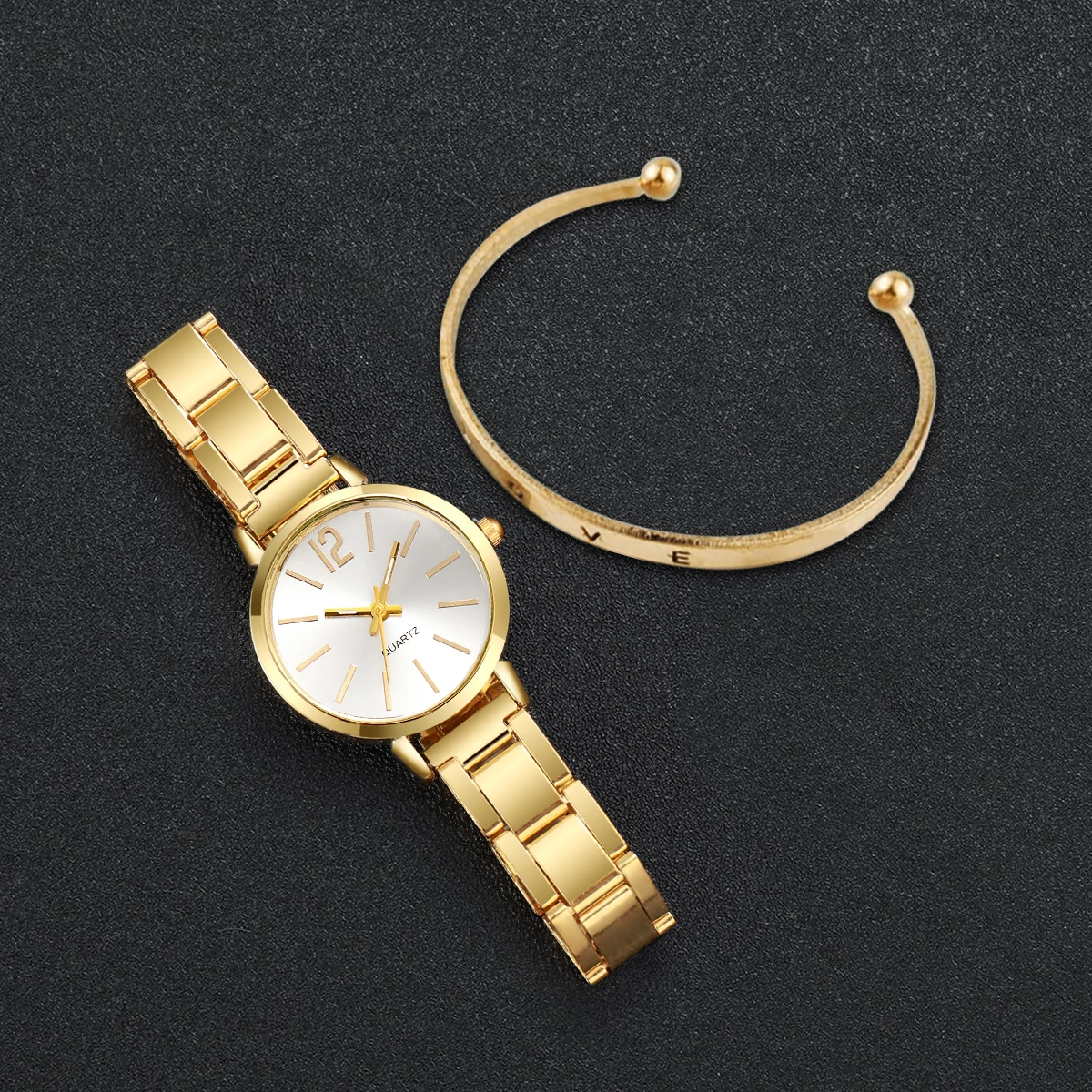 4pcs/set Women's Fashion Watch Set With Casual Style Small Dial Quartz Watch With Bracelet Set (Box Not Included) Gift For Girls 5