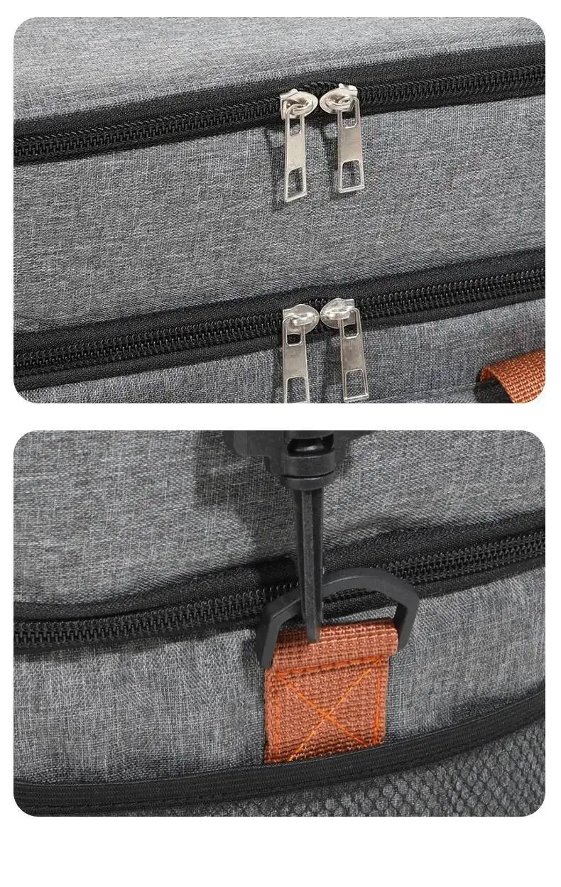 Einfache doppelschichtige Lunchtasche Outdoor Camping Picknicktasche Umhängetasche Camping Handtaschen im Angebot Neue Lunchtasche mit großer Kapazität – Detail 14