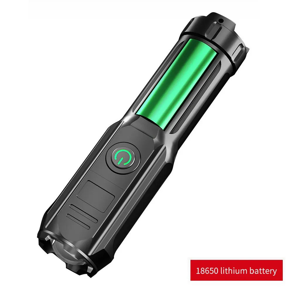 야외 텔레스코픽 줌 LED 손전등, USB 충전, 미니 휴대용 스포트라이트, 장거리 토치 램프