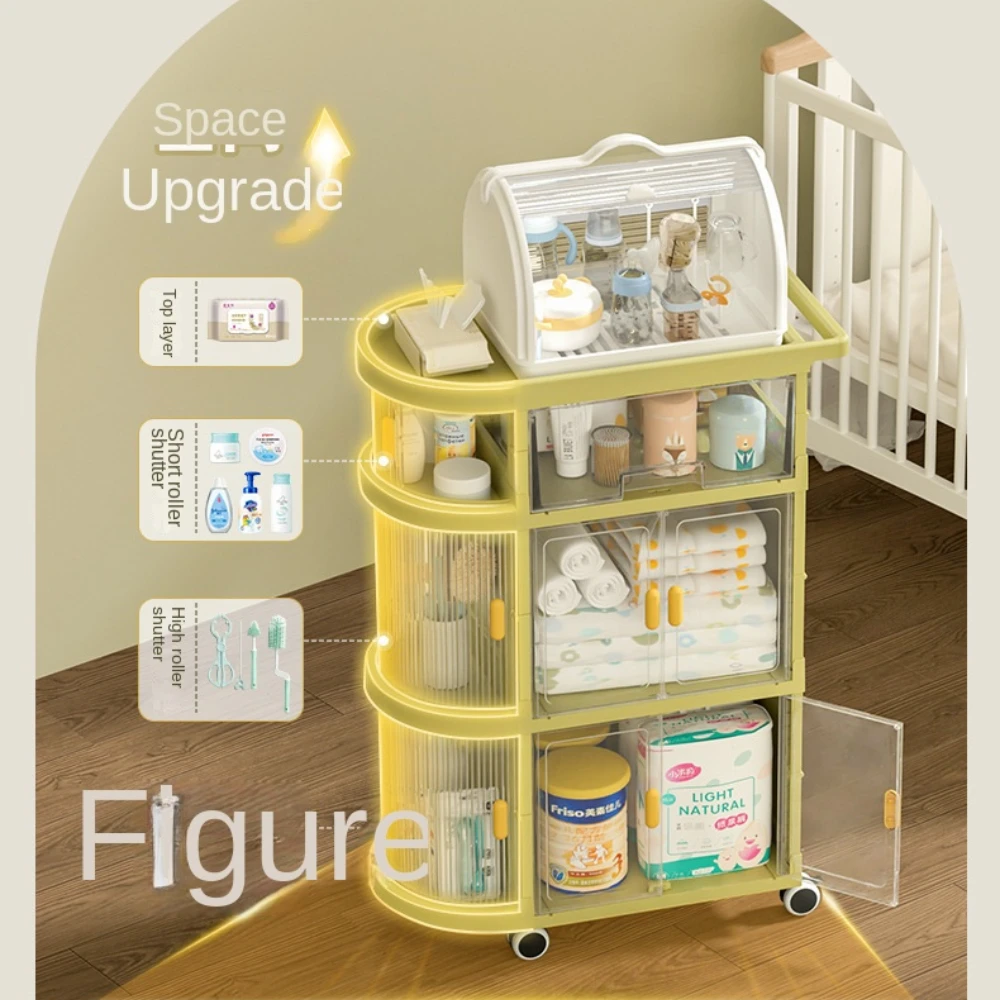 Baby Storage Rack Folding Trolley Snack Toys Sundries Organizer Multi-Layer Trolley Stroller Storage Holders Racks Baby Supplies