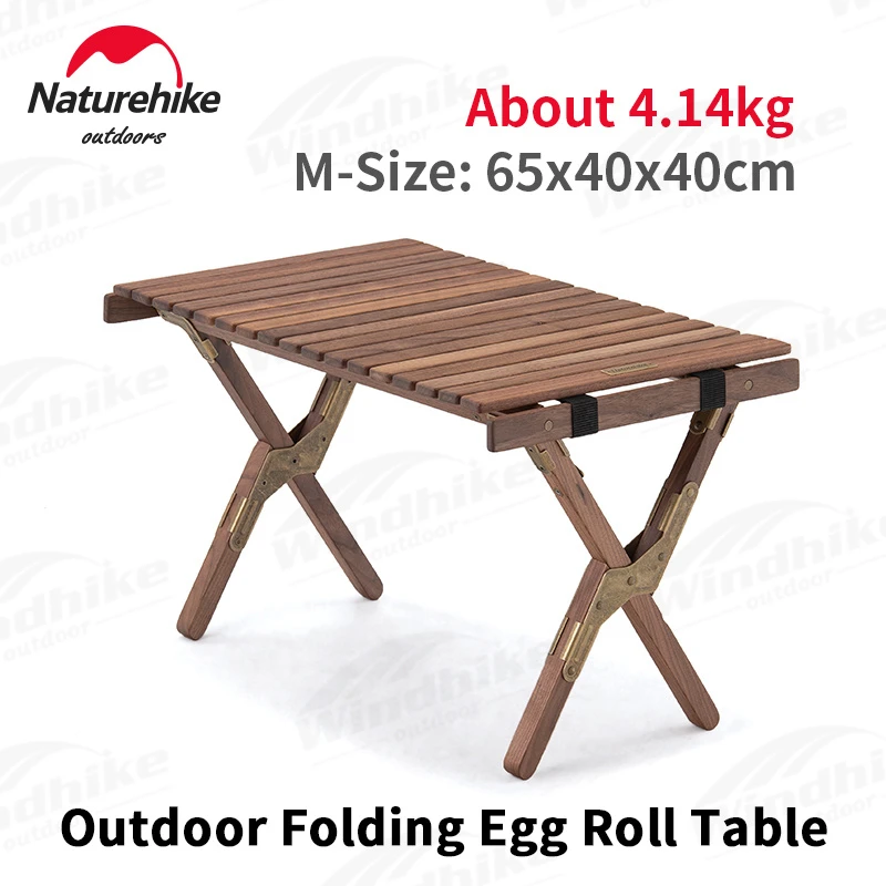 Naturehike Outdoor Solid Wood Folding Table FAS Black Walnut Wood