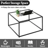 Glass Coffee Table for Living Room,Square Coffee Tables for Small Spaces,Simple Tea Cocktail Modern Center Tables 4