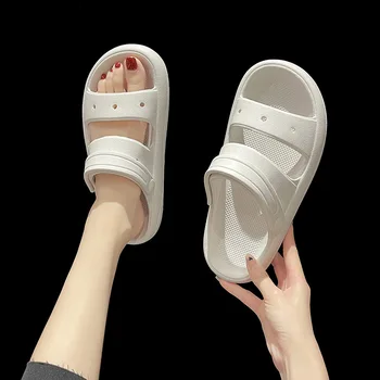 최신 패션 샌들, 백 타워, 아우터 웨어, 두꺼운 바닥, 실내 슬리퍼, 미끄럼 방지 슬리퍼, 남성 및 여름용, 비치 샌들
