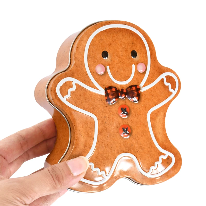 Christmas Gingerbread Iron Candy Boxes Merry Christmas Decorations for Home New Year Xmas Gifts Box Christmas Ornaments Navidad