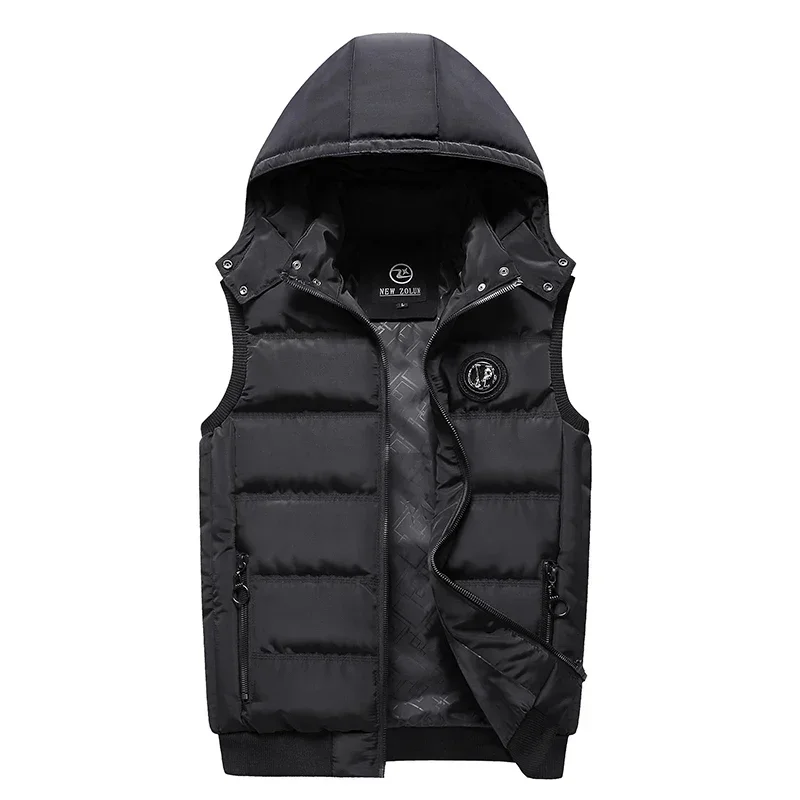 

Collar Warm Vest Hooded Casual Cardigan Fashion Clothing Men's Youth Cotton Winter New Urban Stand-up Jacket Classic Soft