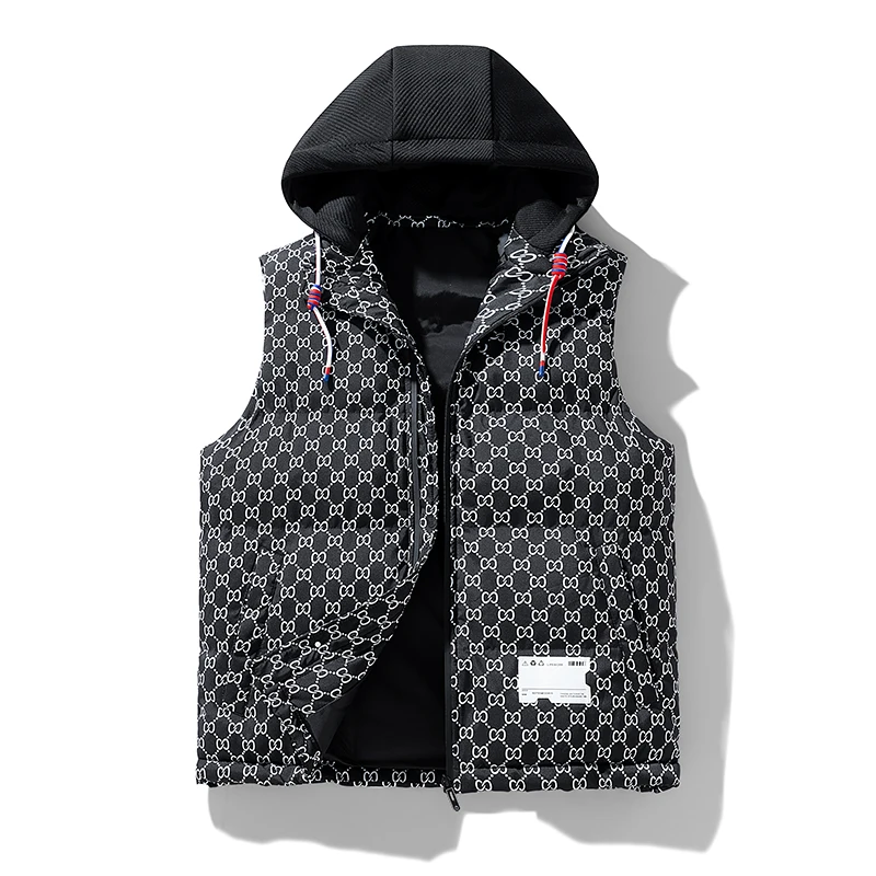 Down cotton vest autumn and winter loose and trendy vest middle school students teenagers men's women's outerwear men down vests