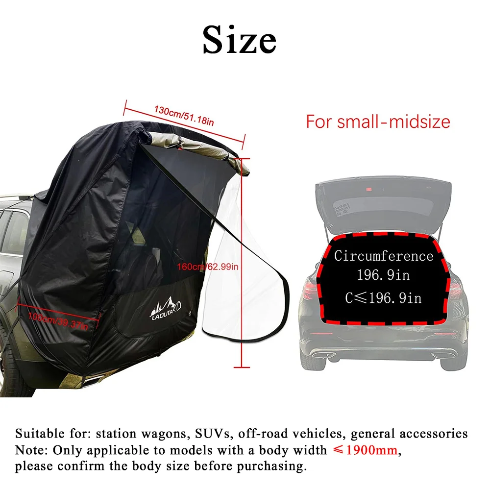 Car Trunk Camping Tent for Outdoor Driving Tour Barbecue SUV