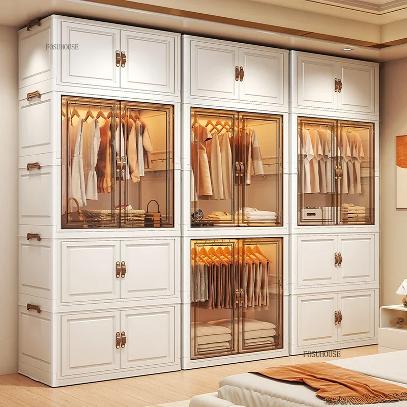 Modern Minimalist Wardrobes Closet Household Storage Locker Simple Folding Wardrobe Bedroom Furniture Assembly Clothes Wardrobe