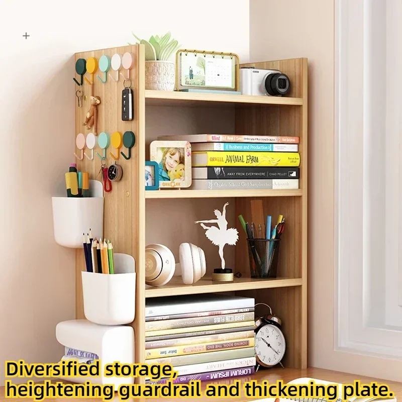 Newspaper Wooden Book Shelf Fashionable Corner Aesthetic Shelf Removable Office Accessories