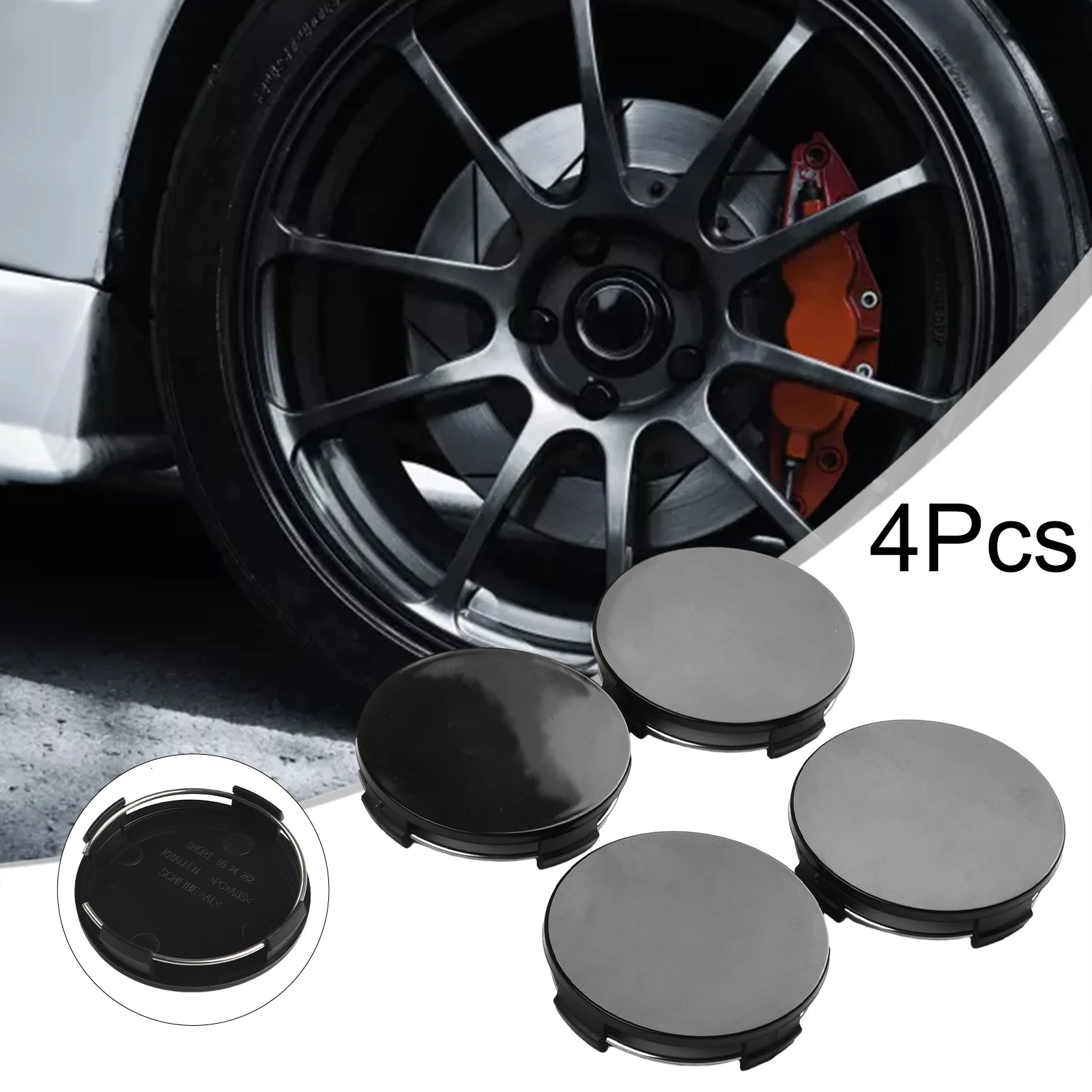 

4pcs/set Universal Car Wheel Center Cap ABS Plastic Wheel Tyre Center Hub Cap Cover Black 65mm Dia Tyre Tire Rim Cover Protector