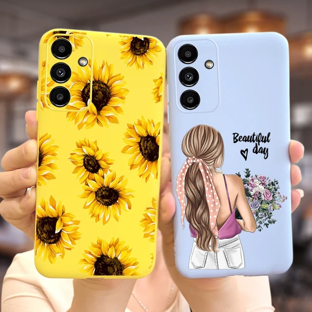 For Cover Samsung A14 5G SM-A146B Case Cute Cartoon Flower Silicone Phone  Case For Samsung