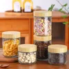 New Wooden Lids Overnight Oats Containers Airtight Cover Food Storage Tools Glass Jars Wide Mouth Meal Prep Jars for Salad Chia 5