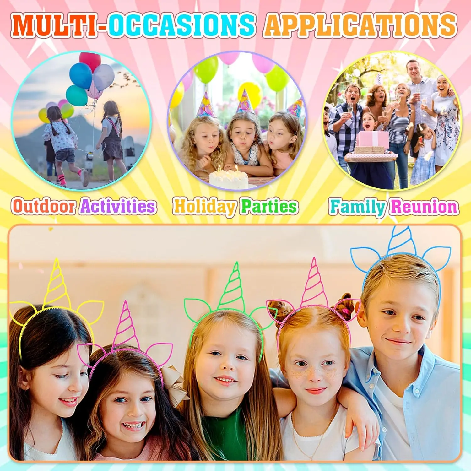 18Pcs Unicorn Birthday Party Favors Unicorn headbands for Girl Halloween Christmas Party Supplies for Teen Children decoration