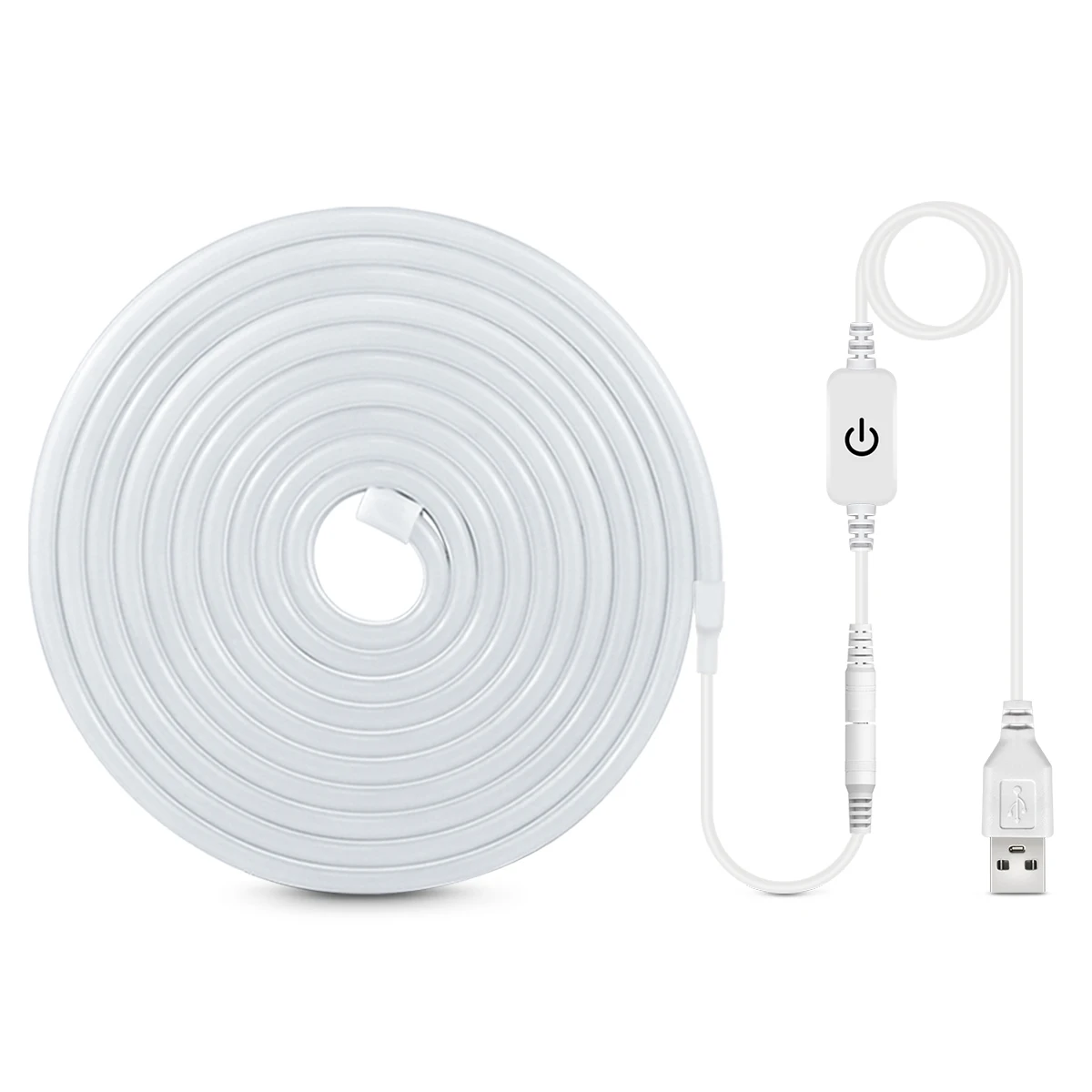 USB LED 네온 조명 스트립, 방수 터치 조광 스위치, LED 조명 리본, 홈 장식 백라이트 조명, 1m, 2m, 3m, 5V