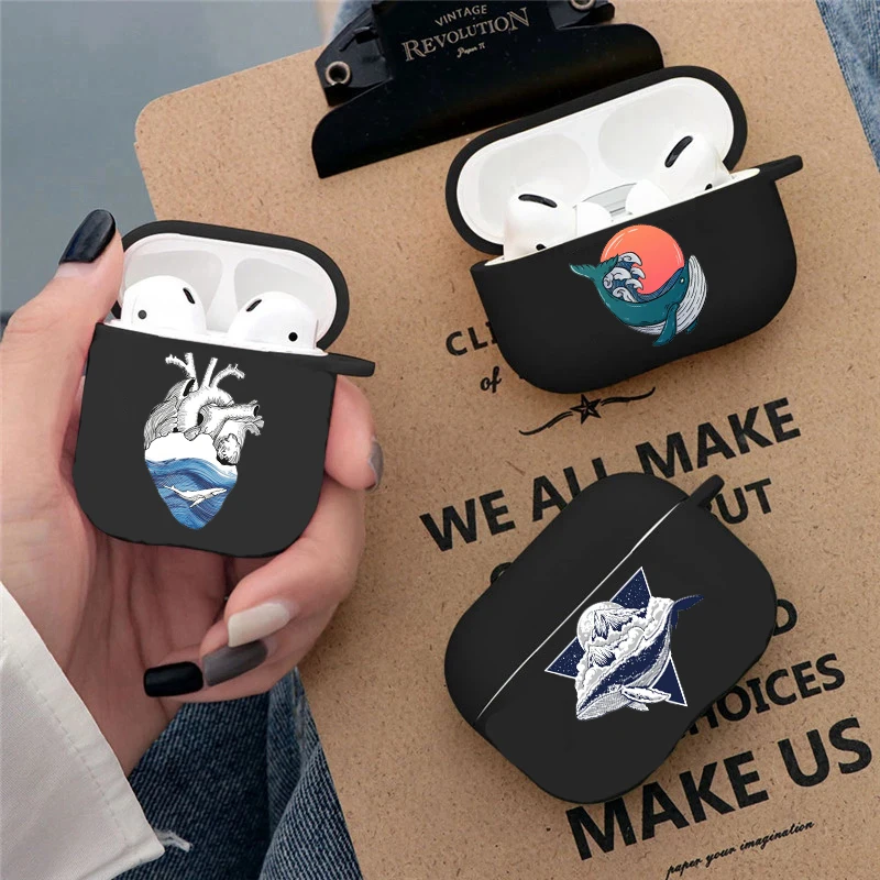 Custodia Morbida In Silicone Tpu Di Lusso Cute Killer Whale Per New Airpods Pro 2 1 2 3 Custodia Per Auricolari Bluetooth Senza Fili In Silicone Nero