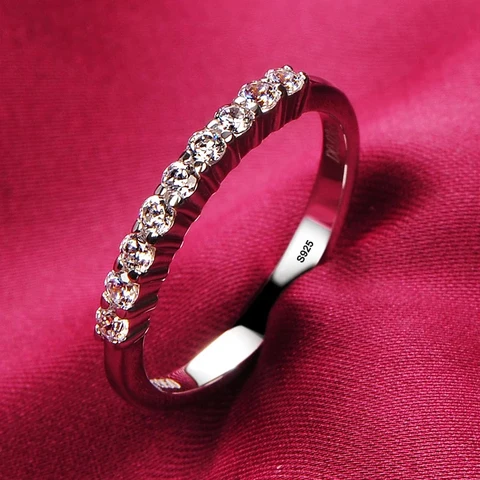 Fade 18K White Gold Rings Women High Quality Zirconia Diamond Original 925 Silver Rings Wedding Band Bridal Jewelry Gift