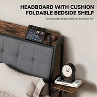 Металлический каркас кровати REDLIFE с зарядной станцией, светодиодными фонарями, без шума — изображение 2