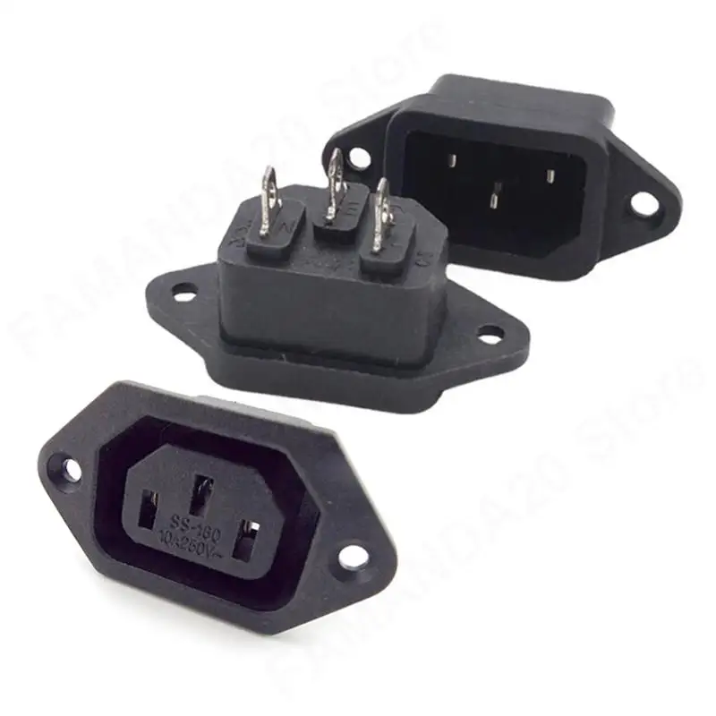 IEC разъем C13 C14 черный 10А 250В | AliExpress