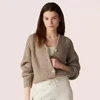 NIGO LP Autumn And Winter Women's V-Neck Retro Solid Color Cashmere Knitted Single-Breasted Cardigan Loose Jacket #nigo61154 1