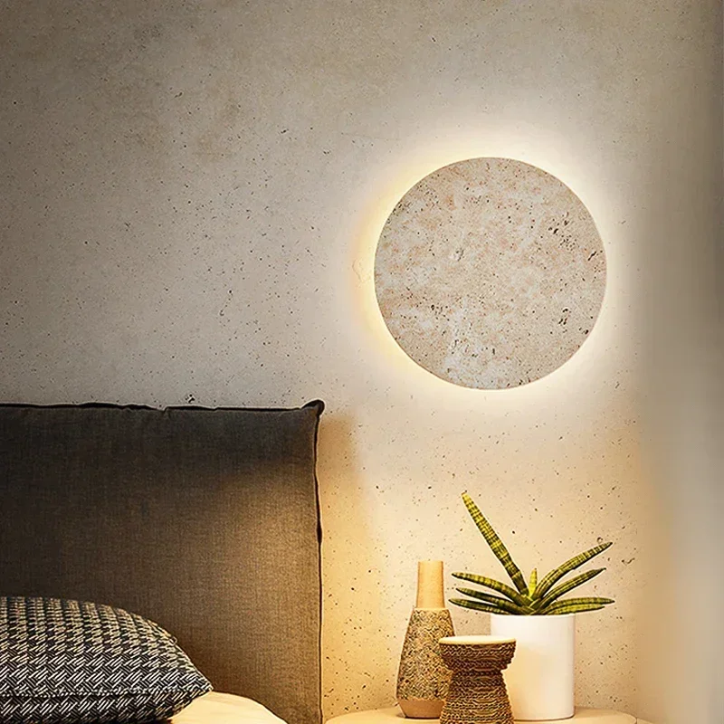 Natural Yellow Cave Stone Led Sconce Lamp Nordic Minimalist Wabi Sabi Home Decoration Living Room Bedside Corridor Wall Lights 3