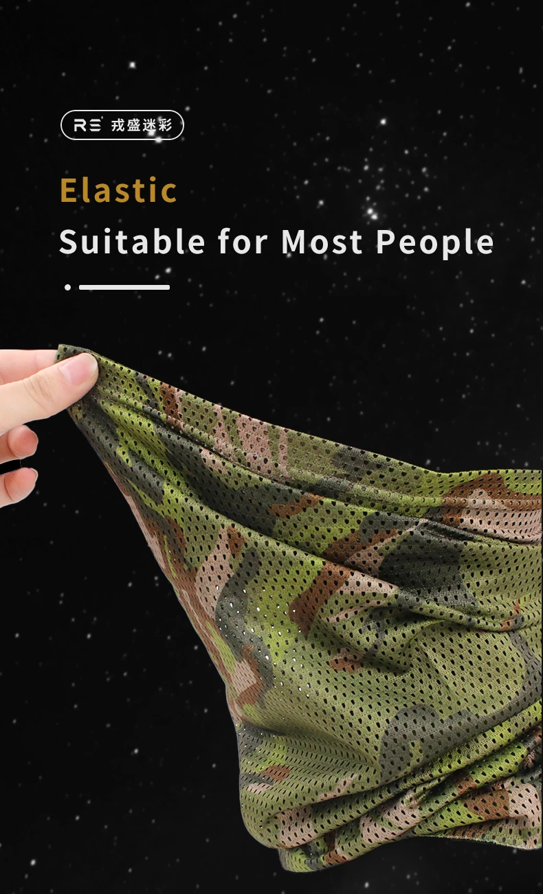 Chinesisches 81-Typ Woodland Camouflage Mesh Halstuch Taktische Outdoor-Reit-Gesichtsmaske mit Sonnenschutzschal und Kopfbedeckung – Detail 5