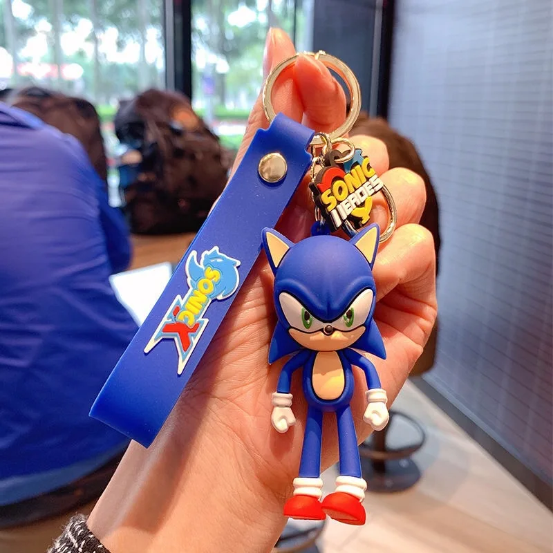 thumbnail image 1 of Llavero de PVC con forma de muñeco de Sonic Anime, colección de figuras de acción, juguetes, accesorios para bolsos de dibujos animados, bonitos llaveros de coche, regalo de cumpleaños para niños, 1 of 5